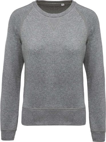 Női raglános organikus környakas pulóver, Kariban KA481, Grey Heather-2XL