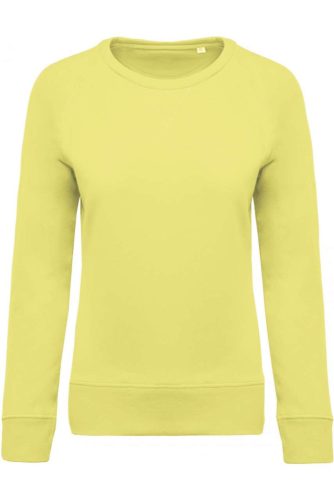 Női raglános organikus környakas pulóver, Kariban KA481, Lemon Yellow-2XL