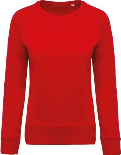 Női raglános organikus környakas pulóver, Kariban KA481, Red-XL