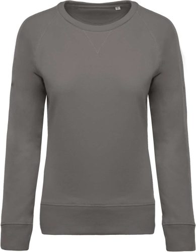 Női raglános organikus környakas pulóver, Kariban KA481, Storm Grey-2XL