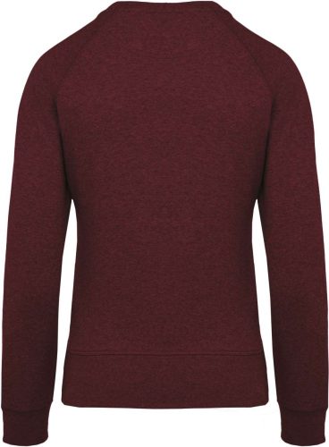 Női raglános organikus környakas pulóver, Kariban KA481, Wine Heather-2XL