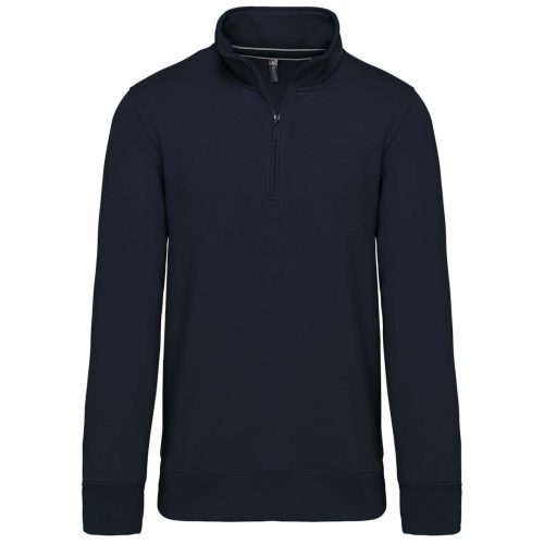 Férfi galléros 1/4 cipzáros pulóver, Kariban KA487, Navy-2XL