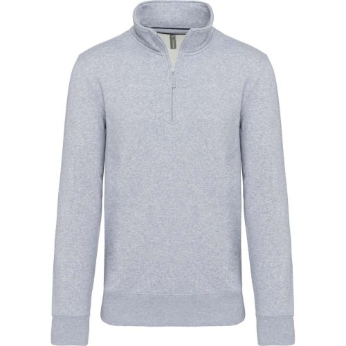 Férfi galléros 1/4 cipzáros pulóver, Kariban KA487, Oxford Grey-2XL