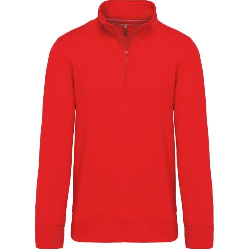 Férfi galléros 1/4 cipzáros pulóver, Kariban KA487, Red-2XL