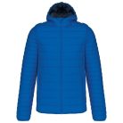 Férfi meleg és ultrakönnyű kapucnis bélelt kabát , Kariban KA6110, Light Royal Blue-2XL