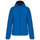 Női kapucnis bélelt meleg és ultrakönnyű kabát , Kariban KA6111, Light Royal Blue-2XL