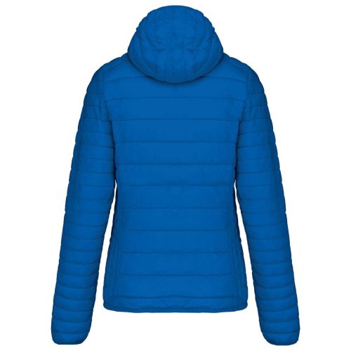 Női kapucnis bélelt meleg és ultrakönnyű kabát , Kariban KA6111, Light Royal Blue-L