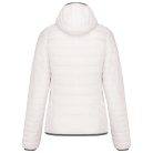 Női kapucnis bélelt meleg és ultrakönnyű kabát , Kariban KA6111, White-2XL