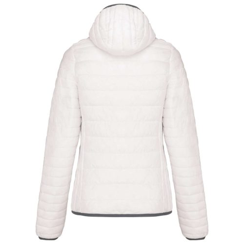 Női kapucnis bélelt meleg és ultrakönnyű kabát , Kariban KA6111, White-2XL