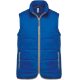 Uniszex  bélelt mellény, cipzáras, Kariban KA6116, Light Royal Blue-L