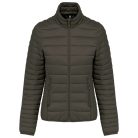 Női bélelt meleg és ultrakönnyű kabát , Kariban KA6121, Dark Khaki-2XL