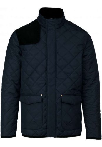 Férfi steppelt kabát, Kariban KA6126, Navy/Black-4XL