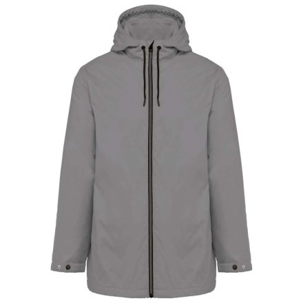 Uniszex kapucnis kabát, mikropolár béléssel, Kariban KA6153, Silver-3XL
