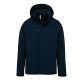 Férfi kapucnis, bélelt softshell kabát, Kariban KA650, Navy-3XL