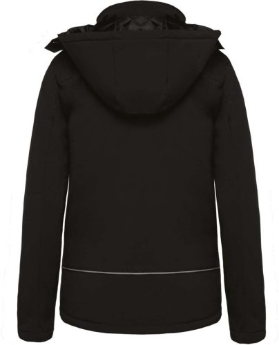 Női kapucnis, bélelt softshell kabát, Kariban KA651, Black-L