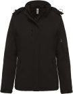 Női kapucnis, bélelt softshell kabát, Kariban KA651, Black-L