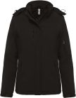 Női kapucnis, bélelt softshell kabát, Kariban KA651, Black-XS