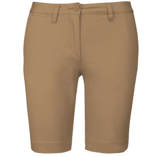 Női mosott hatású bermuda, Kariban KA751, Camel-34