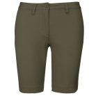 Női mosott hatású bermuda, Kariban KA751, Light Khaki-34