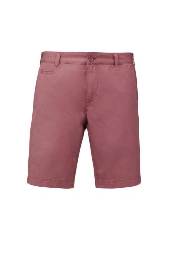 Férfi használt hatású pamut bermuda, Kariban KA752, Washed Marsala-38