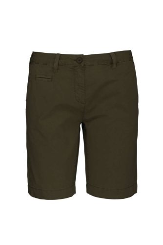 Női használt hatású pamut bermuda, Kariban KA753, Washed Light Khaki-44