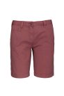 Női használt hatású pamut bermuda, Kariban KA753, Washed Marsala-34