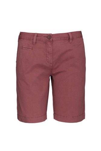 Női használt hatású pamut bermuda, Kariban KA753, Washed Marsala-46