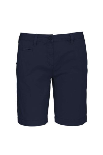 Női használt hatású pamut bermuda, Kariban KA753, Washed Navy-34