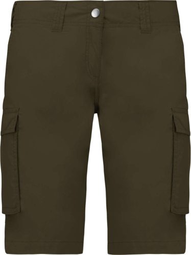 Női pamut bermuda sok zsebbel, Kariban KA756, Light Khaki-36