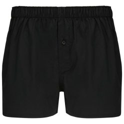   Férfi laza boxeralsó, gombos sliccel, Kariban KA803, Black-S