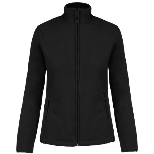 Női MAUREEN cipzáras polár pulóver, Kariban KA907, Black-XL