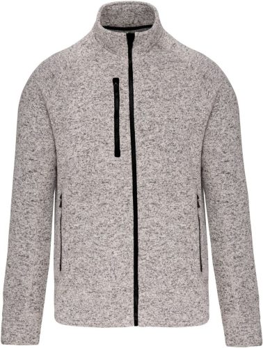 Férfi poliészter cipzáras dzseki, Kariban KA9106, Light Grey Mélange-2XL