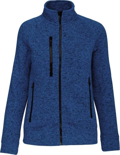 Női poliészter cipzáras dzseki, Kariban KA9107, Light Royal Blue Mélange-2XL