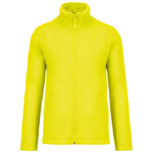 Uniszex FALCO cipzáras mikropolár pulóver, Kariban KA911, Fluorescent Yellow-2XL