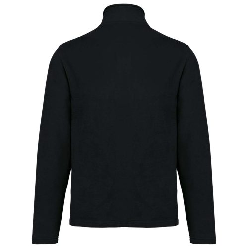 Uniszex környezetbarát, unisex cipzáras mikropolár pulóver, Kariban KA9121, Black-2XL