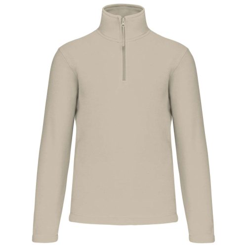 Uniszex galléros, 1/4 cipzáras mikropolár pulóver, Kariban KA912, Beige-2XL