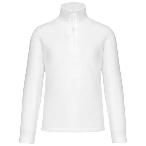 Uniszex galléros, 1/4 cipzáras mikropolár pulóver, Kariban KA912, White-2XL