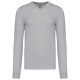 Férfi V-nyakú keskeny szabású pulóver, Kariban KA965, Grey Melange-2XL