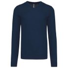 Férfi V-nyakú keskeny szabású pulóver, Kariban KA965, Navy-2XL