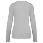 Női V-nyakú testhezálló pulóver, Kariban KA966, Grey Melange-2XL