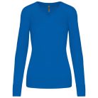 Női V-nyakú testhezálló pulóver, Kariban KA966, Light Royal Blue-2XL