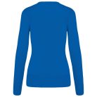 Női V-nyakú testhezálló pulóver, Kariban KA966, Light Royal Blue-2XL