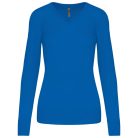 Női V-nyakú testhezálló pulóver, Kariban KA966, Light Royal Blue-L