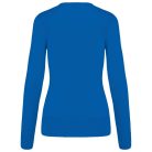 Női V-nyakú testhezálló pulóver, Kariban KA966, Light Royal Blue-L