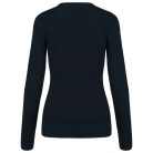 Női V-nyakú testhezálló pulóver, Kariban KA966, Navy-2XL