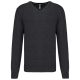 Férfi prémium V-nyakú pulóver, Kariban KA982, Black Heather-3XL