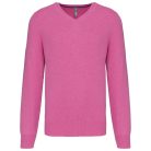 Férfi prémium V-nyakú pulóver, Kariban KA982, Candy Pink Heather-2XL