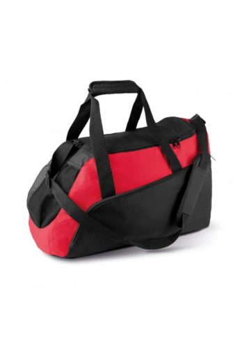 KI0607 poliészter sporttáska zsebekkel és vállpánttal Kimood, Black/Red-U