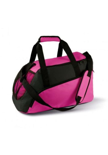 KI0607 poliészter sporttáska zsebekkel és vállpánttal Kimood, Fuchsia/Black-U