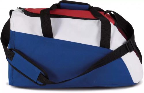 KI0607 poliészter sporttáska zsebekkel és vállpánttal Kimood, Reflex Blue/White/French Red-U